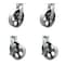 Service Caster 12'' Heavy Duty Semi Steel Cast Iron Wheel Swivel Caster Set with 2 Brakes, 4PK CRAN-SCC-KP92S1230-SSR-2-SLB-2 - alternate 1